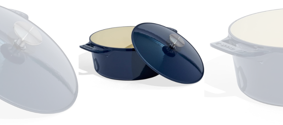 MADE IN | Round Enameled Cast Iron Dutch Oven 5.5 QT, Harbour Blue