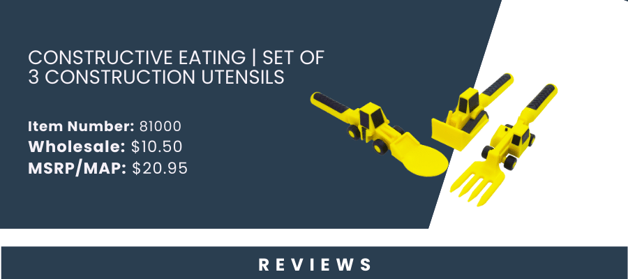 Constructive Eating | Set of 3 Construction Utensils - HTI Buying Group